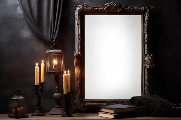 Download Dark Gothic Vertical Frame PSD Mockup - Psd mockup Collection
